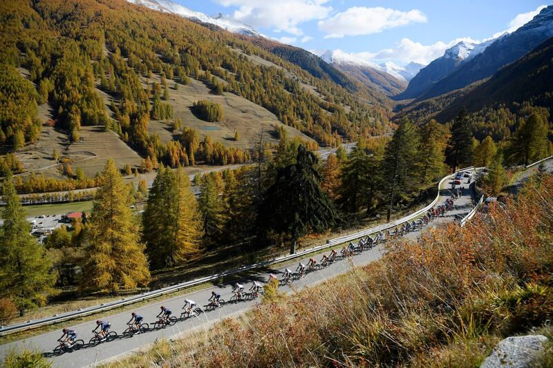 The peloton during Stage 20 of the Giro d'Italia - from Alba to Sestriere - on Saturday, October 24. AP