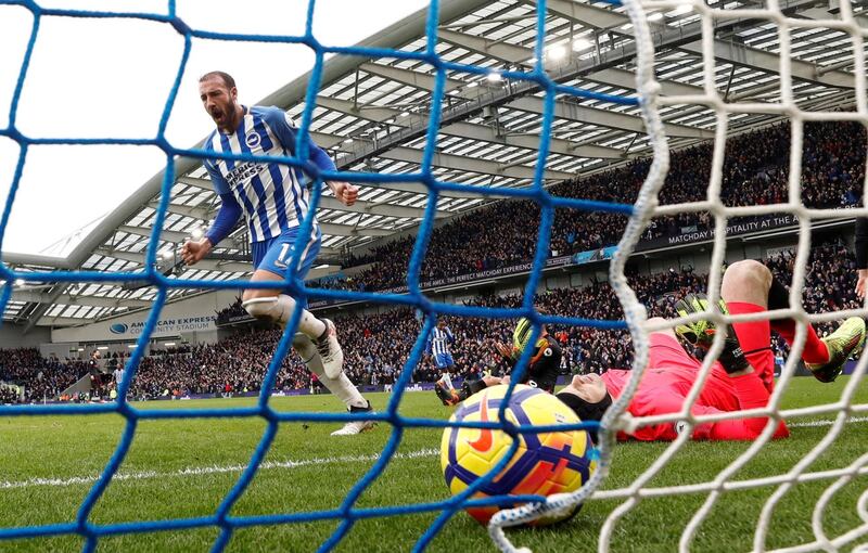 Striker: Glenn Murray (Brighton) – The veteran delivered what proved the winner against Arsenal as Brighton recorded their maiden victory against a top-six side. Eddie Keogh / Reuters