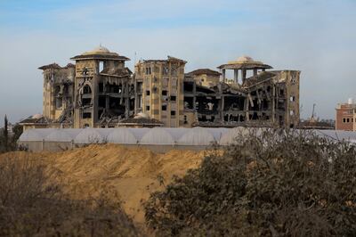 The remains of Al-Azhar University of Gaza in November, 2023. Reuters