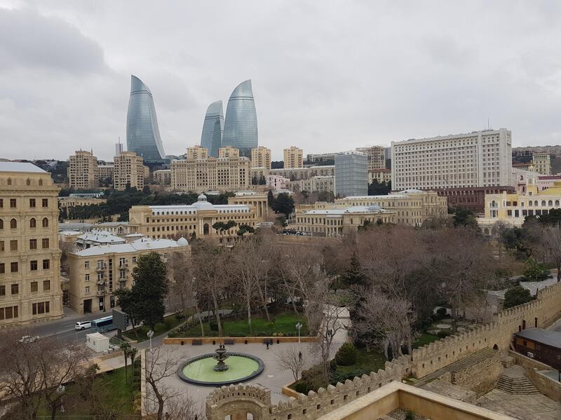 Baku's Flame Towers. Rosemary Behan