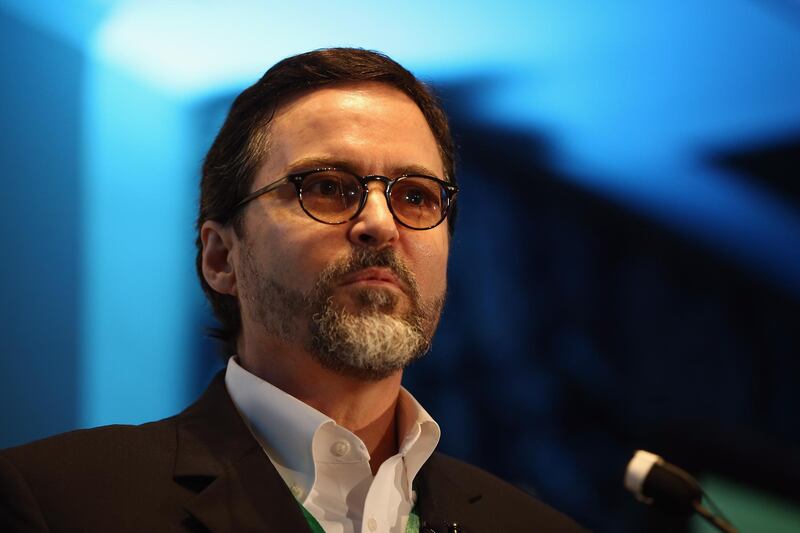 LONDON, ENGLAND - MARCH 26:  American Islamic scholar and co-founder of Zaytuna College in the USA Hamza Yusuf speaks during the 'Imams Online' digital summit on March 26, 2015 in London, England. The event was focused on "reclaiming the digital space" from extremists and to launch the 'Imams Online' website, which aims to show the real face of Islam. (Photo by Dan Kitwood/Getty Images)
