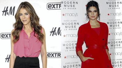 Elizabeth Hurley and Kendall Jenner. Paul Zimmerman / Getty Images; Desiree Navarro / FilmMagic