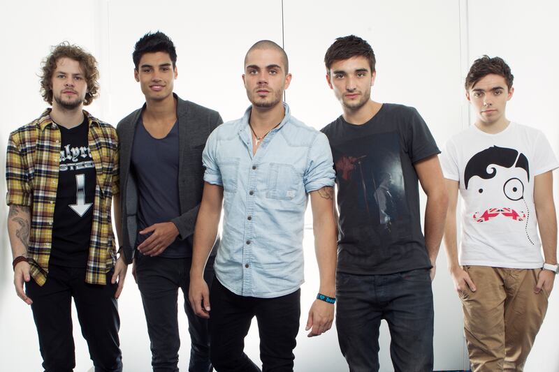 Parker, second right, with fellow members of the British boy band The Wanted in New York in 2012. AP