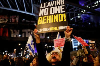 A protest against Israeli Prime Minister Benjamin Netanyahu's government in Tel Aviv this week. Reuters