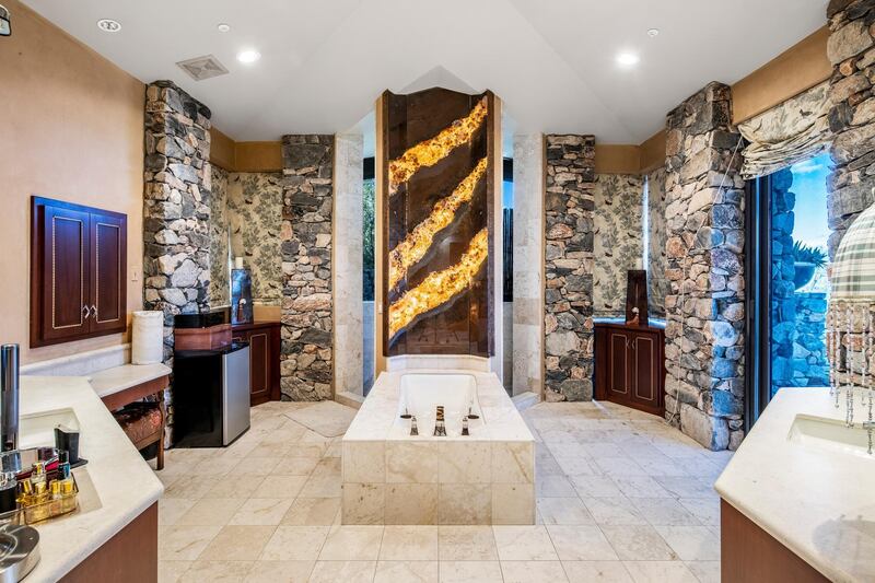Thick stone walls add to the home's fortress-like feel. Courtesy Engel & Volkers