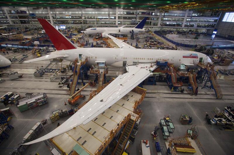 A 787 Dreamliner at Boeing's final assembly building in North Charleston, South Carolina. The company will now print parts for the superjumbo. Randall Hill / Reuters