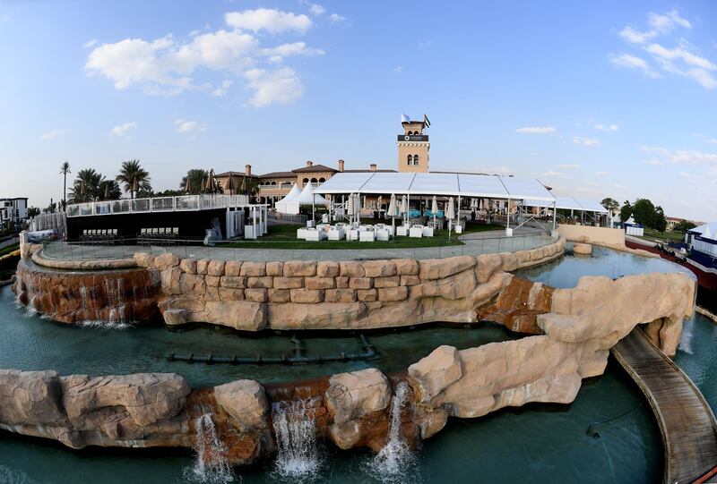 The clubhouse at Jumeirah Golf Estates prior to the DP World Tour Championship. Getty