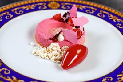 A dessert from Vanitas, Palazzo Versace Dubai