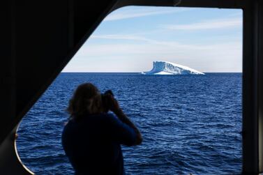 An iceberg floats by in the Arctic, in a photo from 2017, as the world continues to warm and approach a dangerous 3C warming milestone, the United Nations says. AP