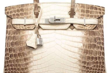 The most expensive bag sold at auction was a white Hermes Birkin for its Himalaya collection. Christie's 