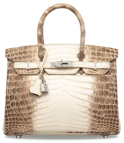 The most expensive bag sold at auction was a white Hermes Birkin for its Himalaya collection. Christie's 
