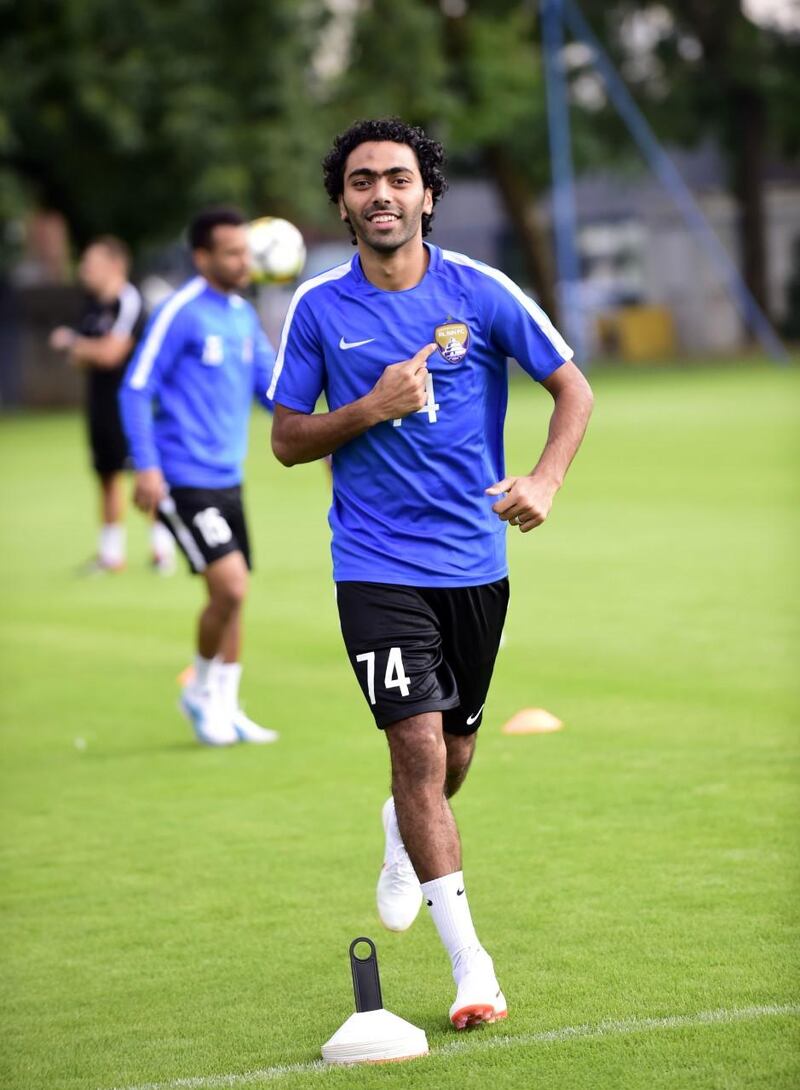 Hussein El Shahat was with Al Ain for pre-season ahead of the new Arabian Gulf League season. Courtesy Al Ain FC