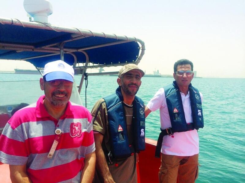 Science trip, from left, Dr Mohamed El Tokhi, Dr Bahaa Amin Mahmoud and Dr Sulaiman Al Kaabi. Courtesy UAE University