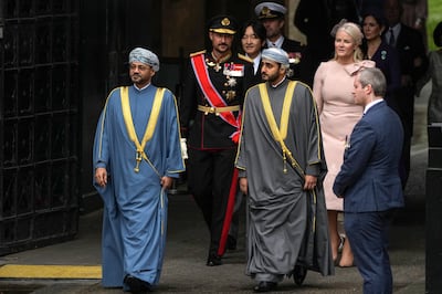 Oman's foreign Minister Sayyid Badr Albusaidi, left, and Crown Prince Theyazin bin Haitham. AP