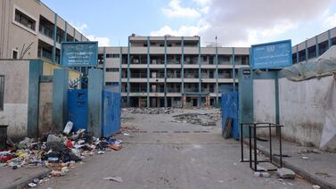 A UN-run school is deserted in Rafah in the southern Gaza Strip. AFP