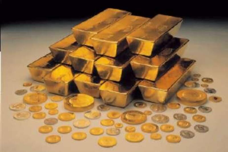 The finished product: Gold bars and coins produced in Australia.