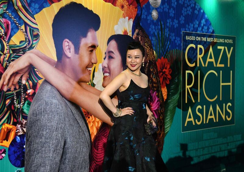 Chinese actress Jasmine Chen posing at the premiere of the film 'Crazy Rich Asians' at the Capitol Theatre in Singapore. Roslan Rahman / AFP