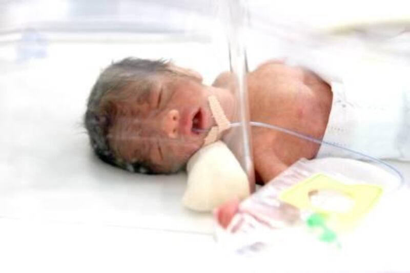 May 9, 2011 / Abu Dhabi / (Rich-Joseph Facun / The National) The second baby born of quadruplets to Wafaa Ibrahim (CQ) and Yaqoob Abdullah  (CQ) in Fujairah, Monday, May 9, 2011.The quadruplets were born at 31 weeks, nine weeks early. 