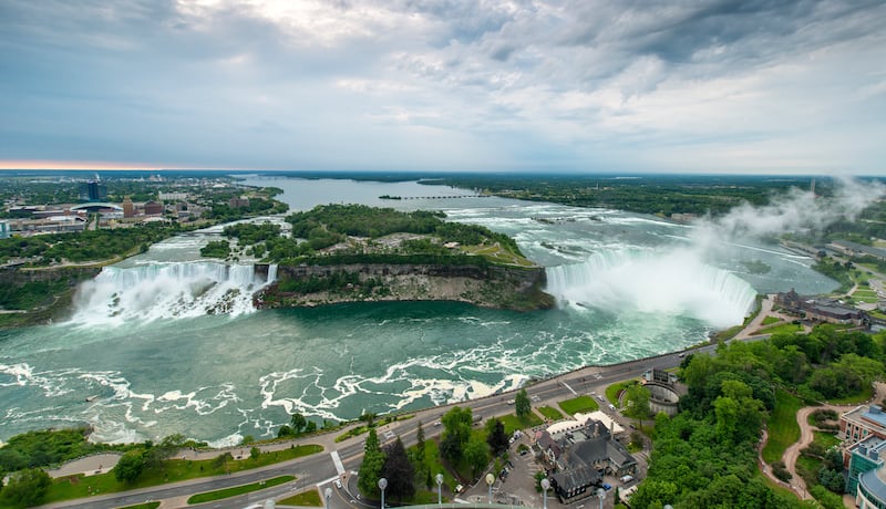 Niagara Falls consists of three separate sections, Horseshoe Falls, which is the largest, American Falls and Bridal Veil Falls. EPA 