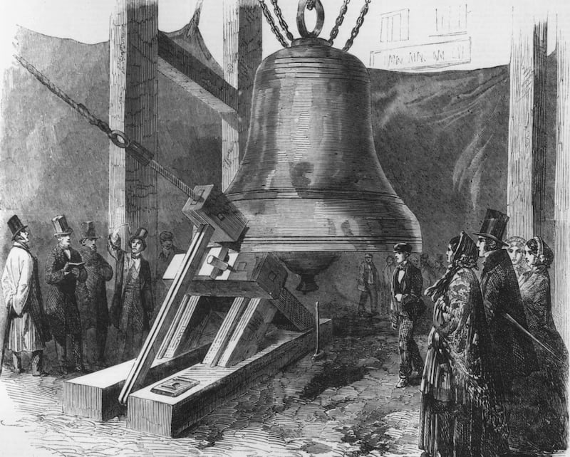 A sounding experiment on the first bell for St Stephen's Clock Tower, commonly known as Big Ben, in 1856. Getty Images