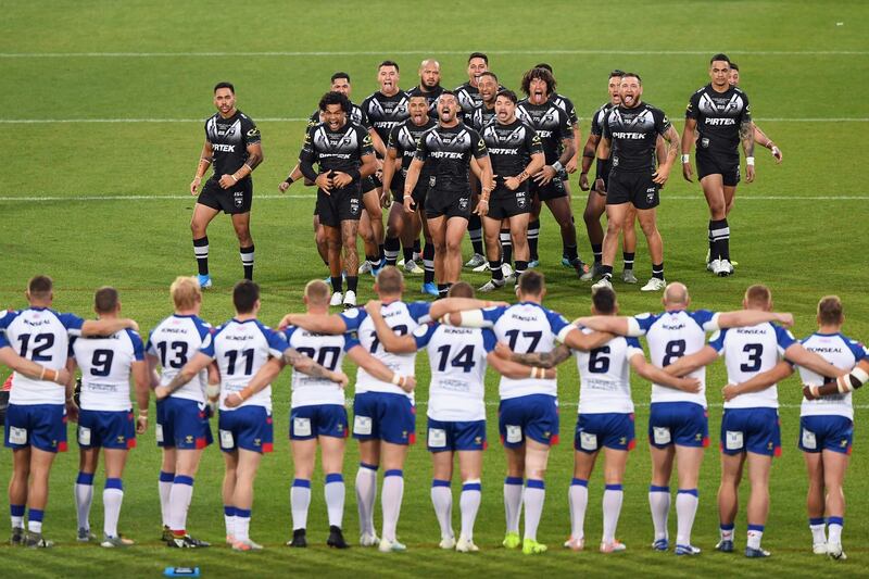 New Zealand perform the haka prior to their rugby league match against Great Britain Lions in Christchurch on Saturday, November 9. Getty