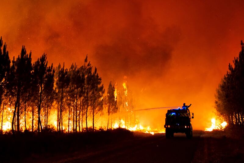 Wildfire in Belin-Beliet, France. EPA