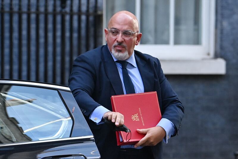 Britain's new Education Secretary Nadhim Zahawi arrives for the meeting. AFP