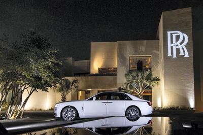 A look at the new Ghost outside the Rolls-Royce villa