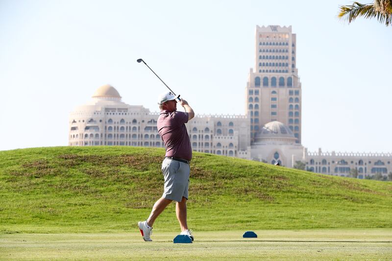 Ross McGowan playing golf at the Al Hamra Golf Club in Ras Al Khaimah.  