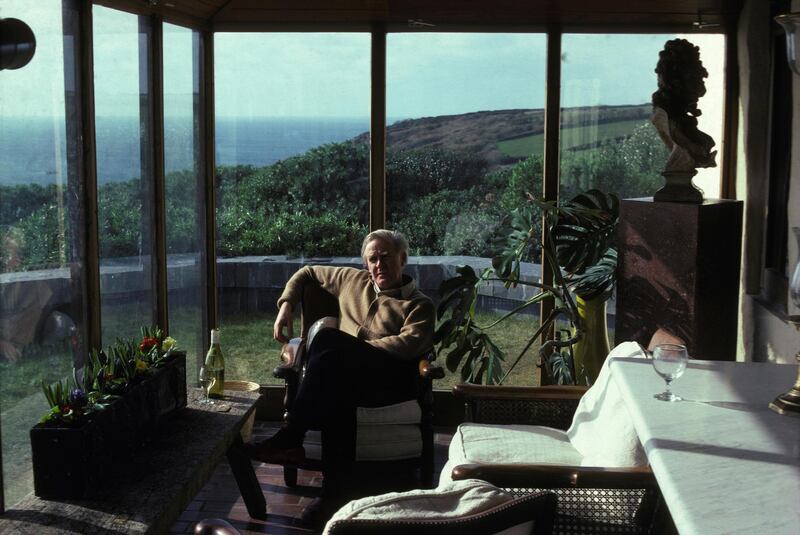 British writer John le Carre at home in Cornwall in February 1983 in United Kingdom. (Photo by Jacob SUTTON/Gamma-Rapho via Getty Images)