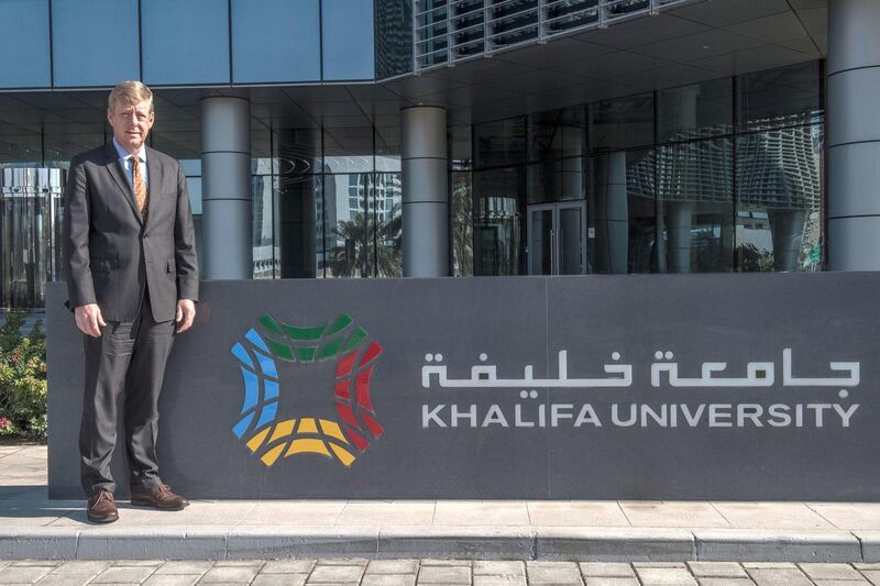 Tod A. Laursen is the President of Khalifa University of Science, Technology and Research, in Abu Dhabi, United Arab Emirates on 6 February 2018, Vidhyaa for The National