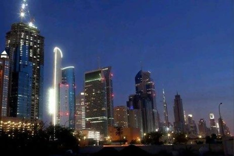 Buildings along the back of Sheikh Zayed Road. Dubai's first REIT, Emirates REIT, was established last November.