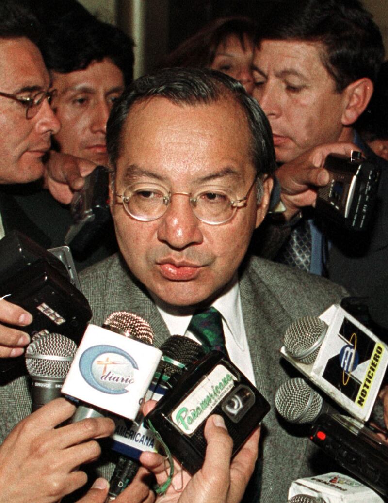 Then US ambassador to Bolivia, Manuel Rocha, in July 2001. AFP