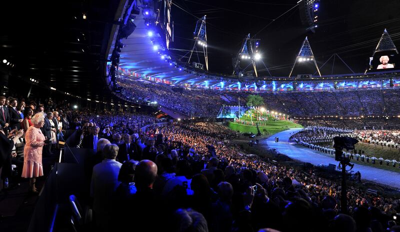 The queen makes a speech at the opening ceremony.