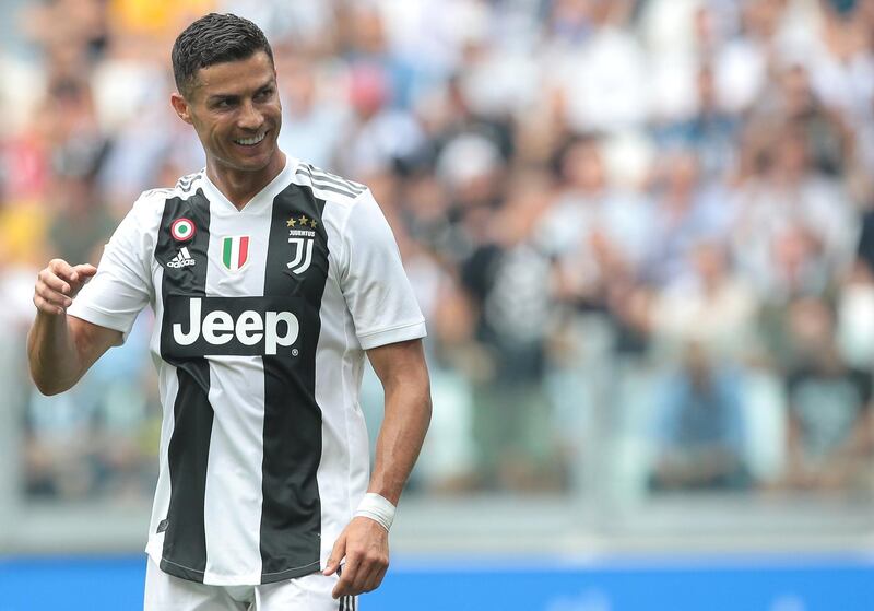 TURIN, ITALY - SEPTEMBER 16:  Cristiano Ronaldo of Juventus FC smiles during the serie A match between Juventus and US Sassuolo at Allianz Stadium on September 16, 2018 in Turin, Italy.  (Photo by Emilio Andreoli/Getty Images)