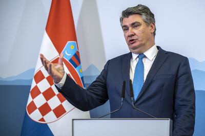 Croatia's President Zoran Milanovic is using Nato expansion to fight a domestic political battle. EPA 