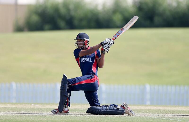 Paras Khadka, the Nepal captain, is the player to watch out for at the World Twenty20 Qualifier for the next few days. Pawan Singh / The National