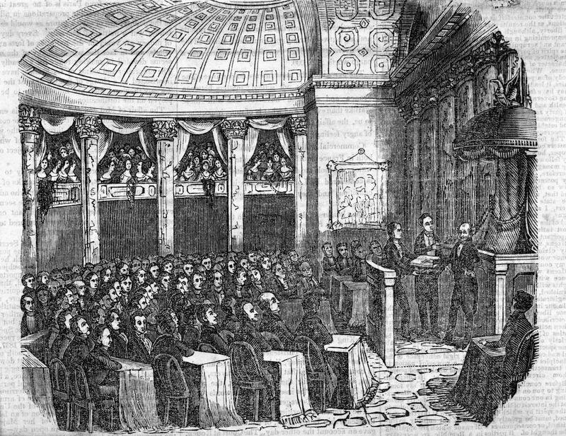 (Original Caption) 3/4/1837-Inauguration of Martin Van Buren in the Senate Chamber, March 4, 1837.