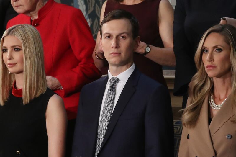 WASHINGTON, DC - FEBRUARY 04: Ivanka Trump (L), Jared Kushner, and Lara Trump attend the State of the Union address in the chamber of the U.S. House of Representatives on February 04, 2020 in Washington, DC. President Trump delivers his third State of the Union to the nation the night before the U.S. Senate is set to vote in his impeachment trial.   Mark Wilson/Getty Images/AFP
== FOR NEWSPAPERS, INTERNET, TELCOS & TELEVISION USE ONLY ==
