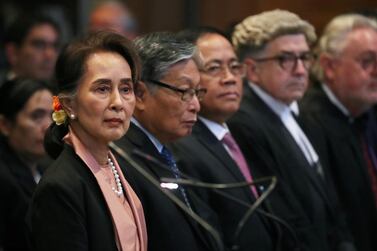 Myanmar's leader Aung San Suu Kyi attends a hearing at the International Court of Justice in The Hague, Netherlands December 10, 2019. Reuters