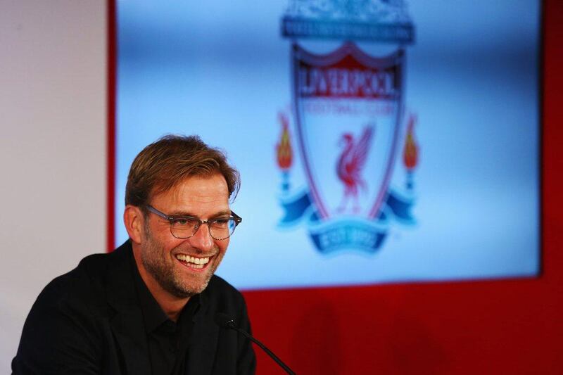 Jurgen Klopp is introduced as the new manager of Liverpool during a press conference on Friday at Anfield. Alex Livesey / Getty Images / October 9, 2015 