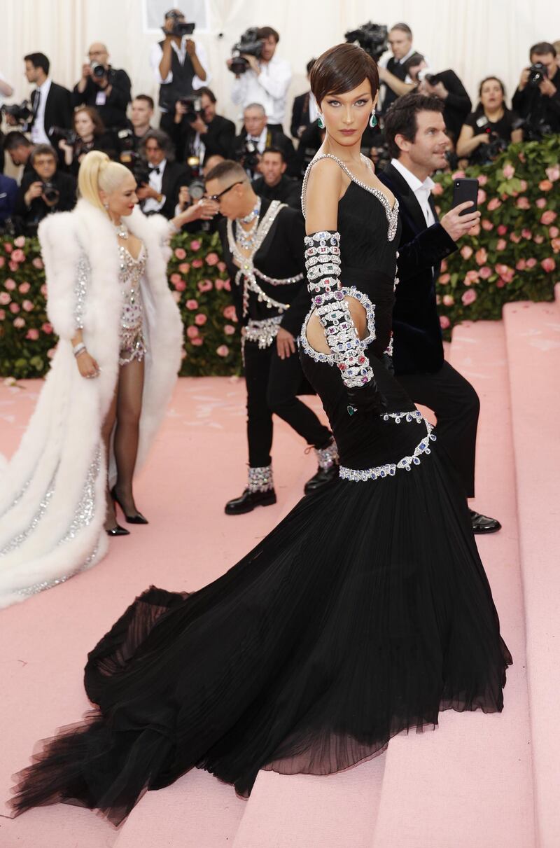 Model Bella Hadid arrives at the 2019 Met Gala in New York on May 6. EPA