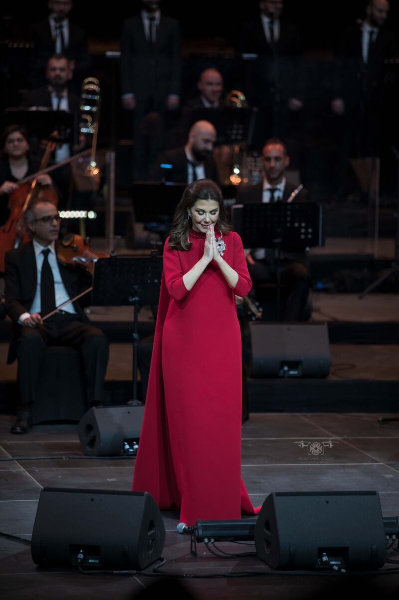 The singer delighted 500 fans in a sold-out concert accompanied by the full Lebanese Orchestra, conducted by Lubnan Baalbaki. Photo: Majida El Roumi/Twitter