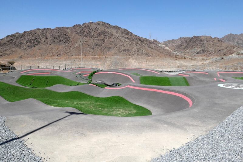 FUJAIRAH, UNITED ARAB EMIRATES , March 23, 2021 – View of the pump track at the Fujairah Adventures Park in Fujairah. (Pawan Singh / The National) For Instagram/Online/ Lifestyle. Story by Janice Rodrigues