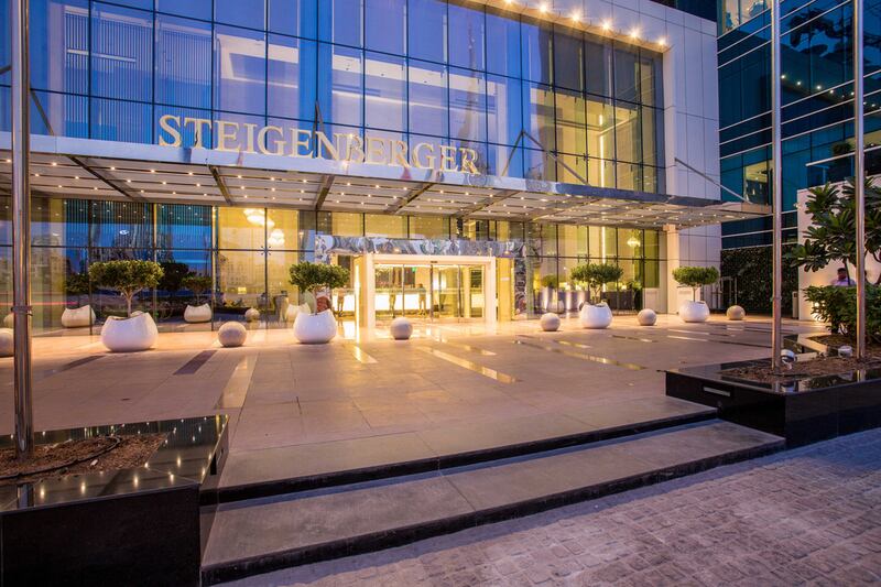 The entrance at the Steigenberger Hotel, Business Bay, Dubai. Courtesy Steigenberger Business Bay