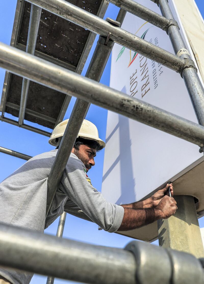 Abu Dhabi, U.A.E., January 30, 2019.  
Pope Francis preparations at Zayed Sports City.
Victor Besa / The National
Section:  NA
Reporter: