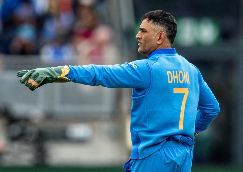 BIRMINGHAM, ENGLAND - JULY 02: MS Dhoni of India issues instructions during the Group Stage match of the ICC Cricket World Cup 2019 between Bangladesh and India at Edgbaston on July 02, 2019 in Birmingham, England. (Photo by Andy Kearns/Getty Images)
