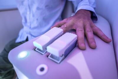 Dubai, UAE, April 1, 2018.  Launch of health pods that can diagnose illness and well being by Dubai Future Foundation.Victor Besa / The NationalNationalREPORTER: Nick Webster