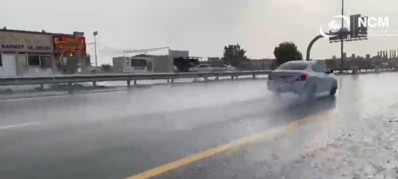 Ajman was hit by heavy rain. Photo: NCM