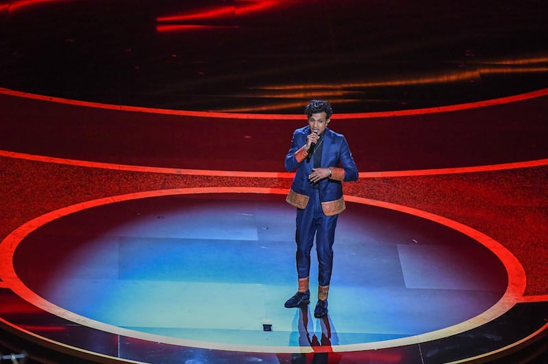 US actor Utkarsh Ambudkar performs onstage during the 92nd Oscars at the Dolby Theatre in Hollywood, California. AFP